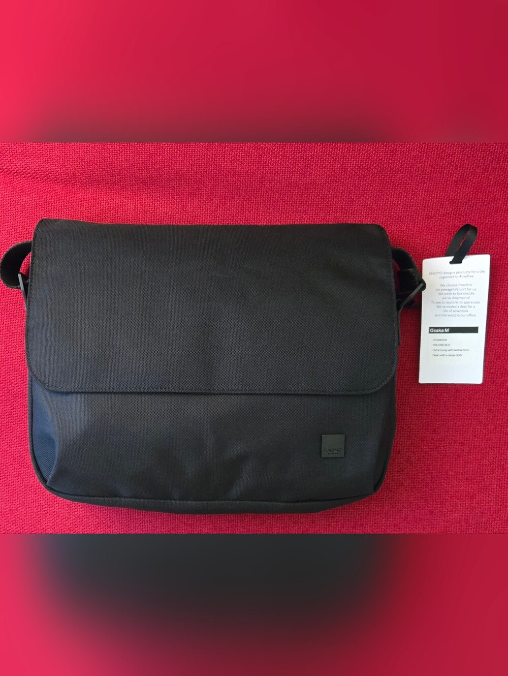 KNOMO Osaka Messenger Bag Crossbody Shoulder Bag for Work and Travel Black